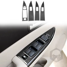 Interior Window Lift Switch Panel Cover Trim For Mazda 6 06-08 Real Carbon Fiber