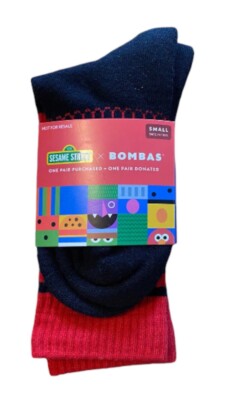 Bombas Sesame Street Calf Crew Socks Youth 9T-3 Kids Red Elmo
