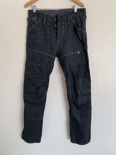 G Star Raw R33/01 Jeans-Black Denim Distressed-Mens 33x34 | eBay