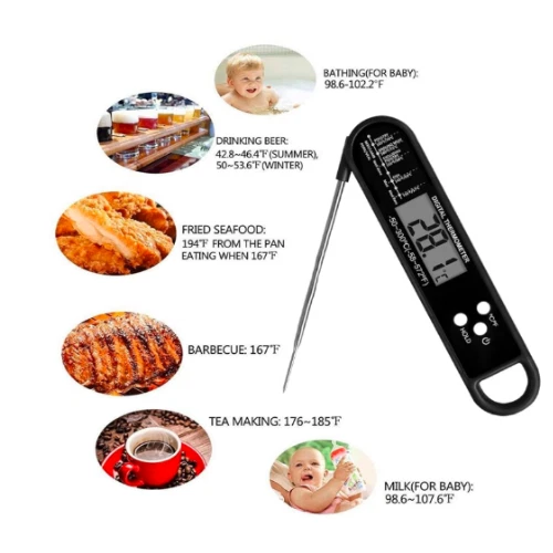 Meat Thermometer Instant Read for Grill and Cooking, Fast & Precise Digital Food