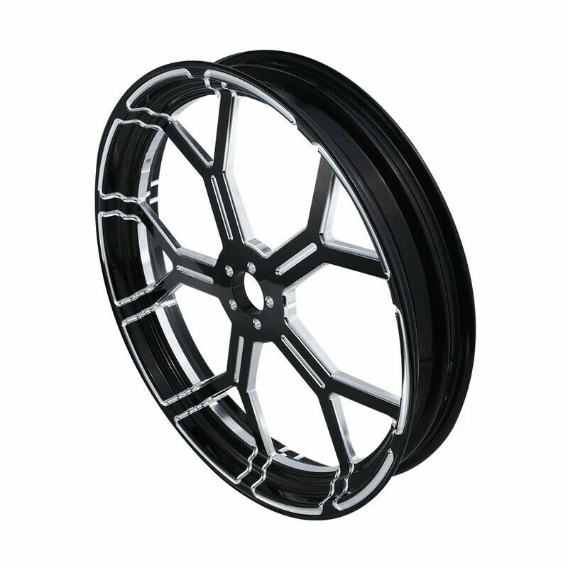 Llanta delantera de 21" y guardabarros de buje de doble disco apto para Harley Touring 2008-2025 ABS Foto 3 de 4