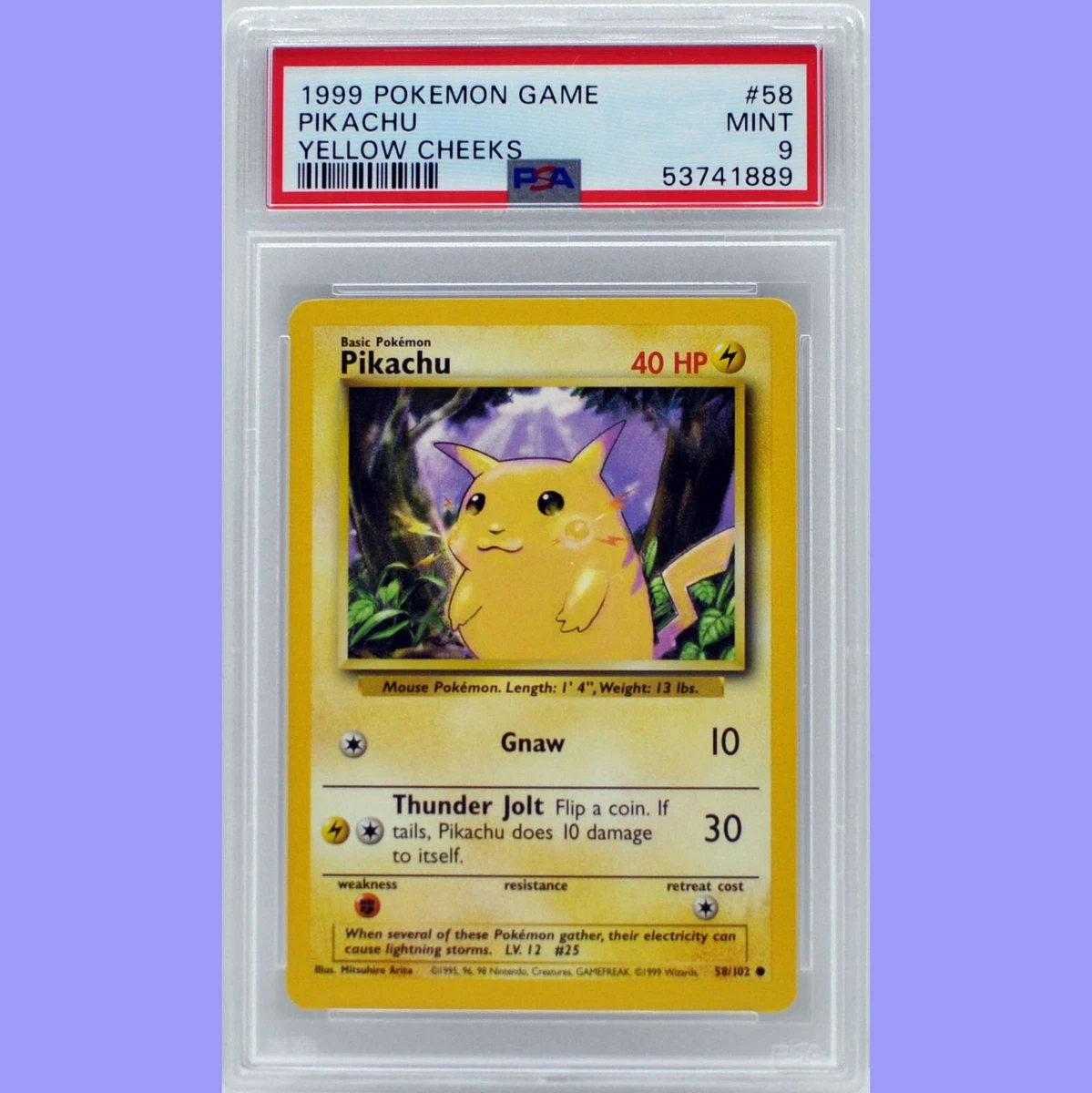 Pokémon TCG Base Set Pikachu Grade 9 Individual Collectible Card
