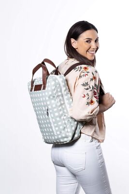 MAIKA Recycled Canvas Zippered Backpack, Flores 15 display picture 3