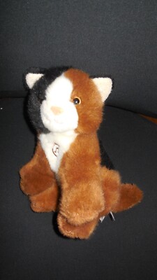 doudou peluche chat miaule marron noir blanc GIPSY 21cm