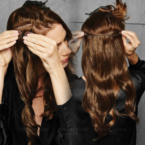 Extension Capelli Umani One Piece Clip In Remy 100% Mezza Testa Piena Balayage 100gr - Foto 2 di 43