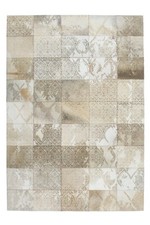 Kurzflor Teppich Beige Patchwork Leder 125x180 cm