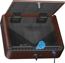 Pistol Gun Safe Handgun Biometric 4 Ways Quick Access Fingerprint Home Secure