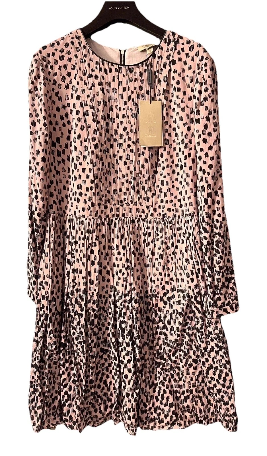 Autentico abito da donna Burberry rosa pallido taglia 10