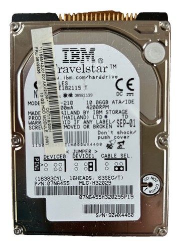 2.5 Hard Drive IDE IBM Travelstar DBCA-206480 31L9848 6.49GB