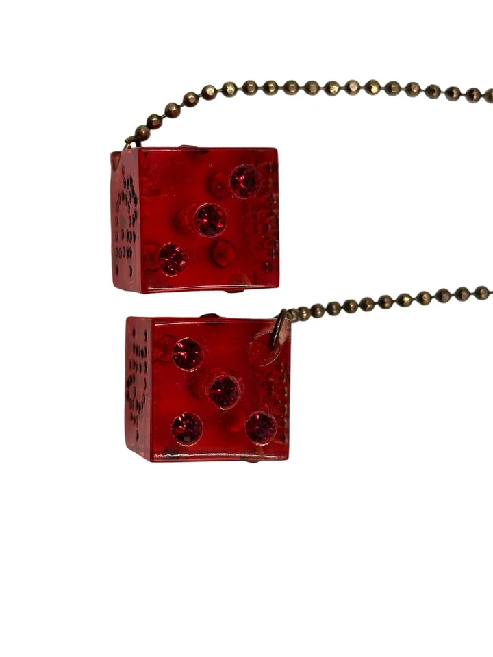 Pendientes dados vintage Christian Dior oro y resina roja de Galliano, años 2000 Foto 3 de 4