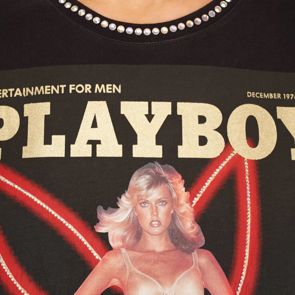 PHILIPP PLEIN x PLAYBOY T-Shirt Noir 1976 Couverture Avec Cristaux 08490 - Photo 2/4