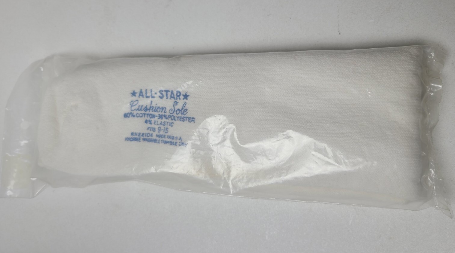 SAOLA Calze tubolari leggere vintage anni '80 NOS Bud All Star suola cuscino nuovo in confezione