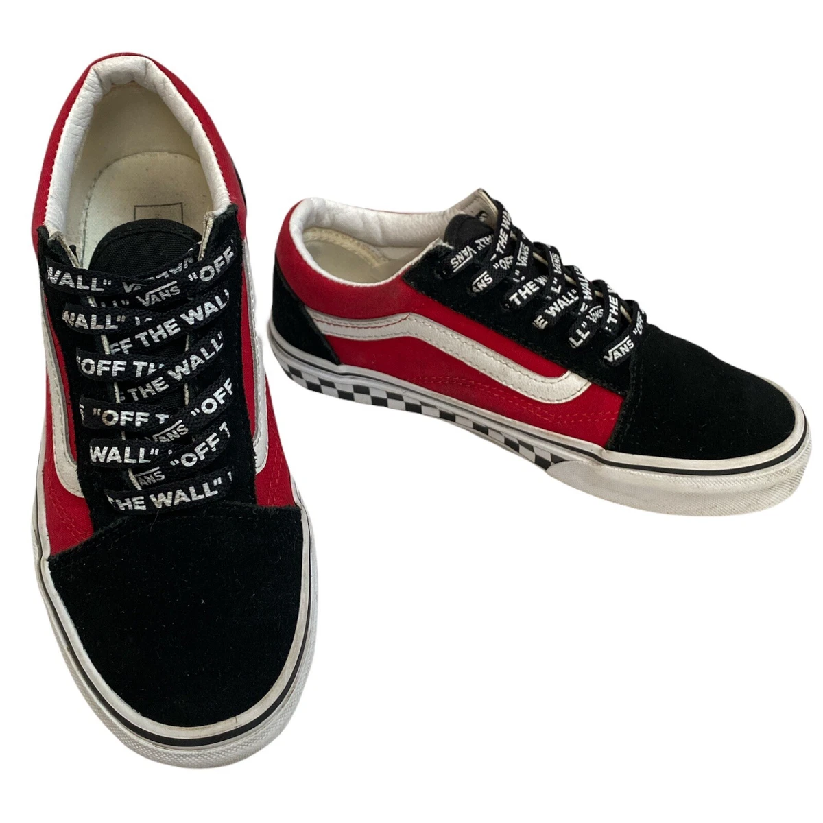 Vans Kids Low Top Classic Limited Edition Laces And Check Sole Unit Size 4 UK