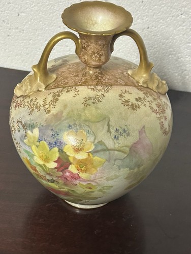 Rare Exquisite Antique Twin Handle Ovoid Shaped 1891-1901 Doulton Burslem Vase - Picture 10 of 22