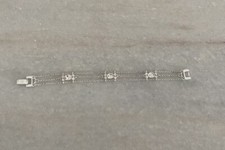 Beautiful Givenchy Silver Tone Crystal Chain Bracelet 