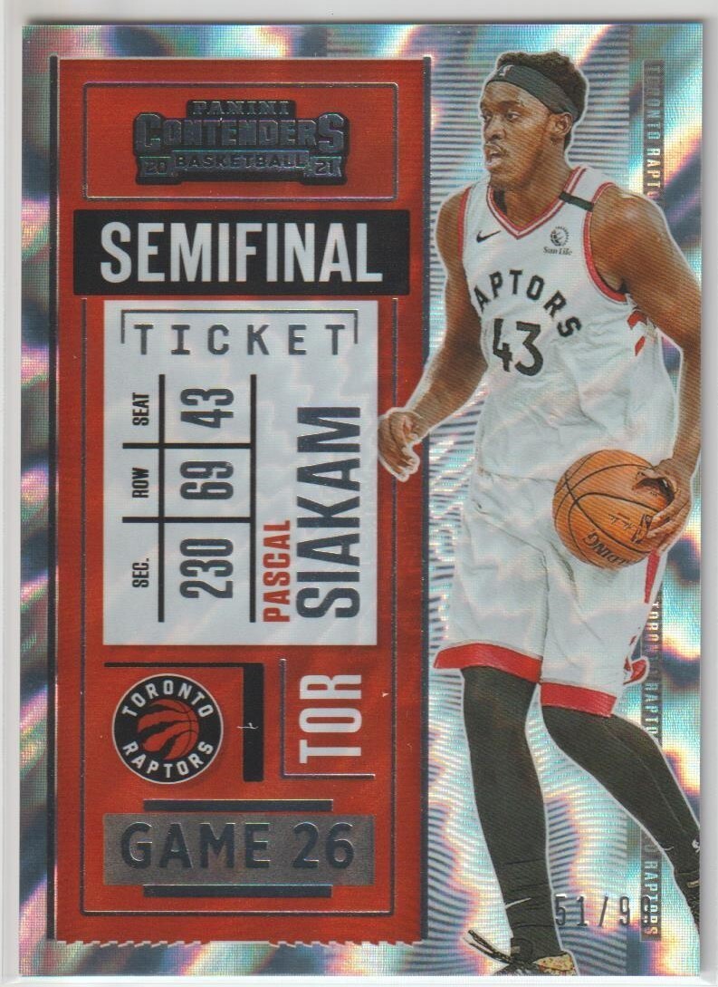 2020 Panini Contenders - Paschal Siakam Semifinal Ticket /99 Red Silver #86