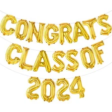 KatchOn Gold Congrats Class of 2024 Balloons - 16 Inch | Graduation Balloons ...