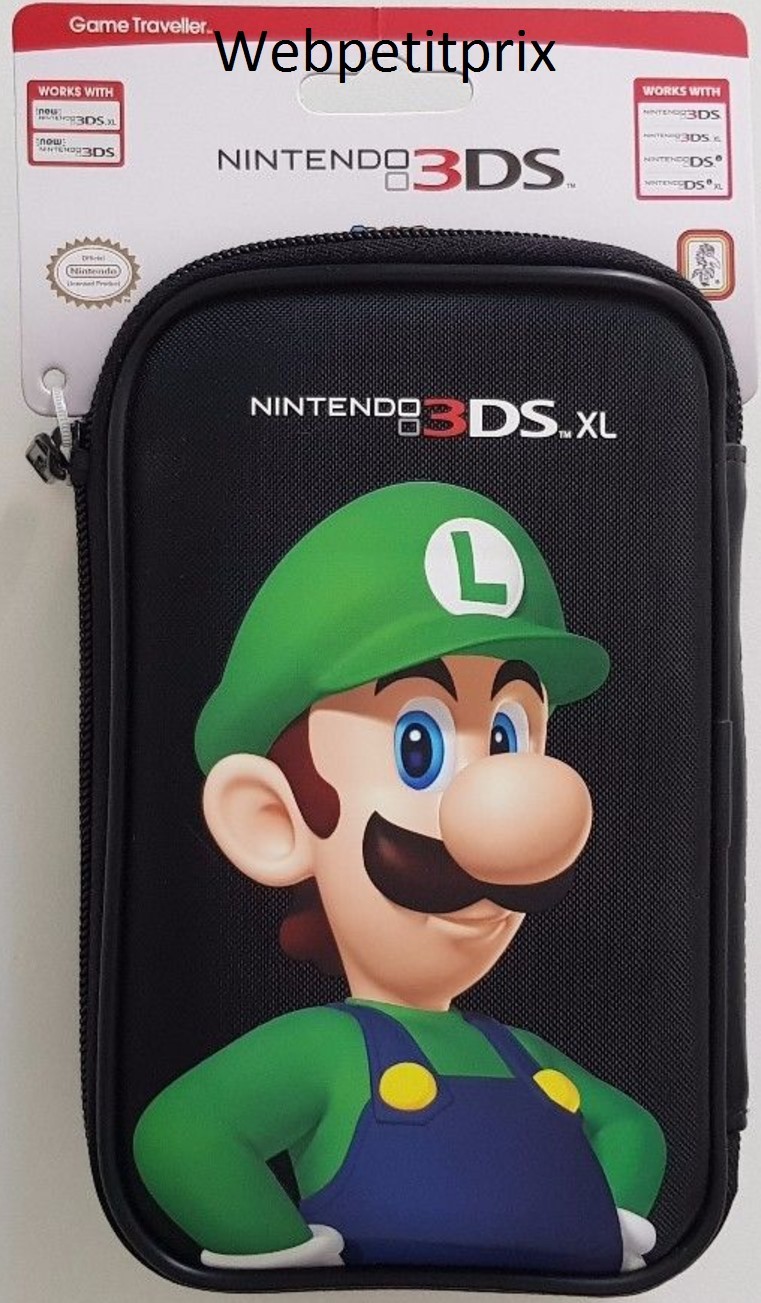 Sacoche Luigi pour console Nintendo New 2DS XL et 3DS, housse de voyage idéale pour le train