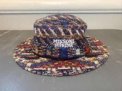 Supreme x Missoni Crusher Multicolor Knit Logo Bucket Hat Size M/L - Picture 1 of 8