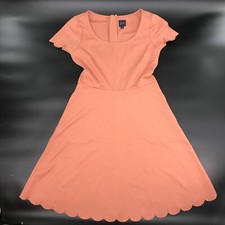 GAP Orange Scalloped Fit & Flare Short Sleeve Spring & Summer Dress Small