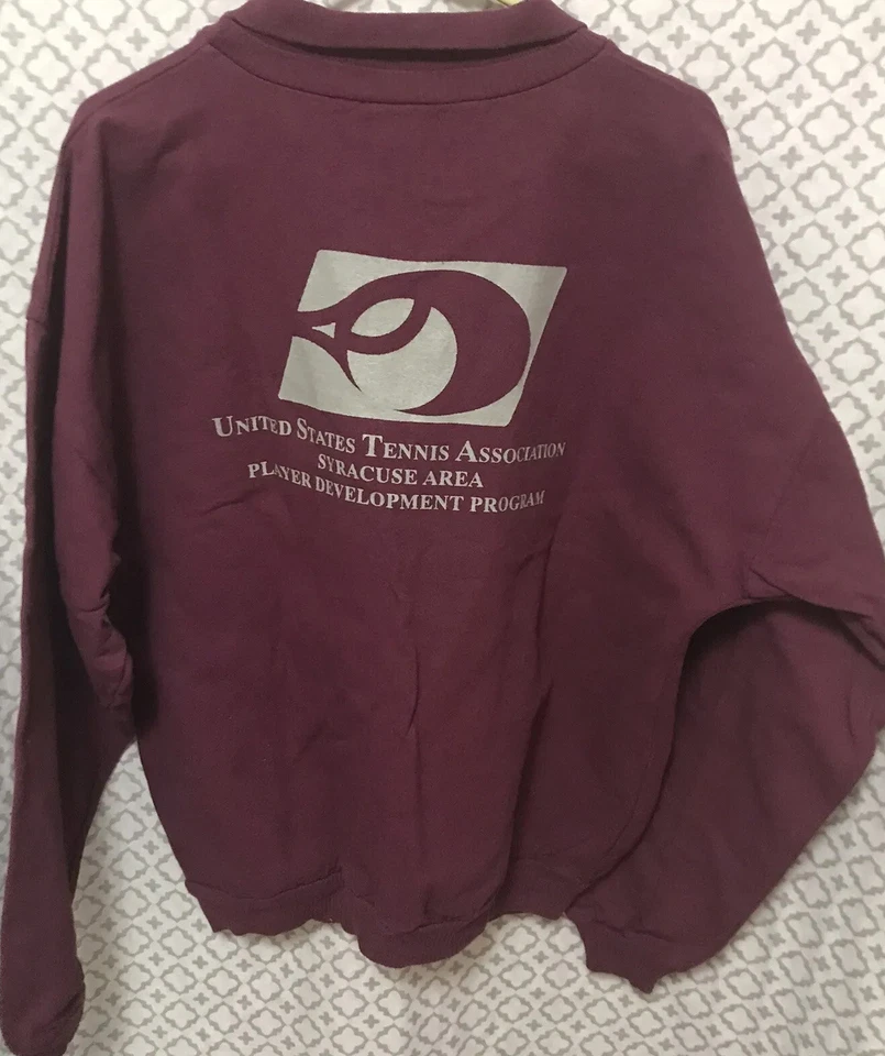 Vtg U.S Tennis Association Sweatshirt Player development K Swiss Preppy 80s - Image 3 of 4