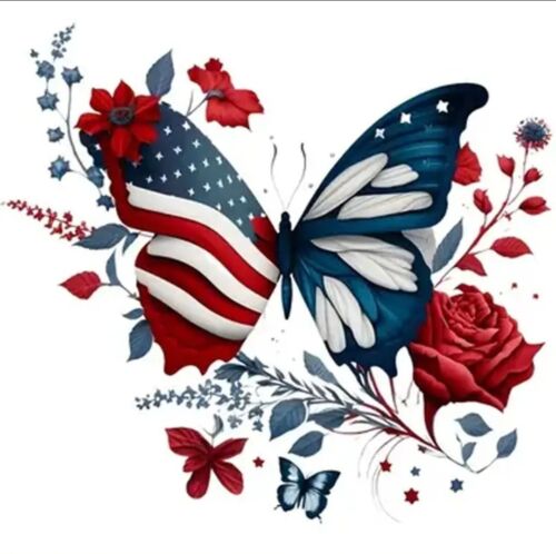 Patriotic Butterfly Diamond Painting Kit