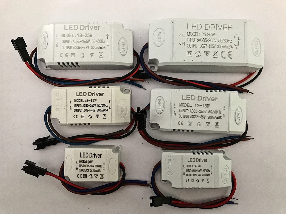 1-3W 4-7W 8-12W 12-18W 36W 300mA AC-DC Transformator LED Driver Netzteil Trafo - Image 2 of 4
