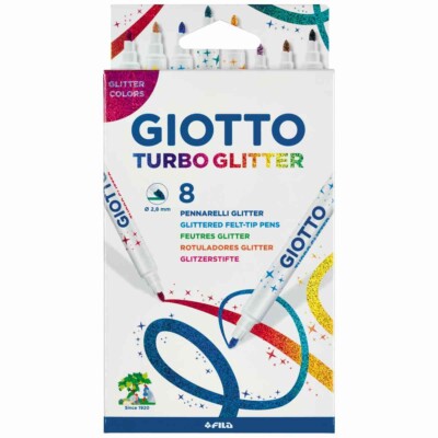 GIOTTO Fasermaler Turbo Glitter 8 metallic Farben