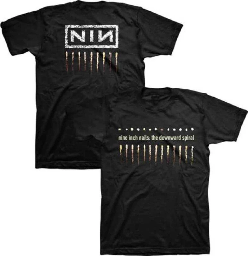 New Authentic Nine Inch Nails Downward Spiral Album NIN Band Logo Black T-Shirt