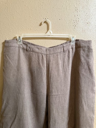 COLDWATER CREEK LINEN RAYON BERMUDA SHORTS SZ 24W BROWN PULL ON - Picture 2 of 3