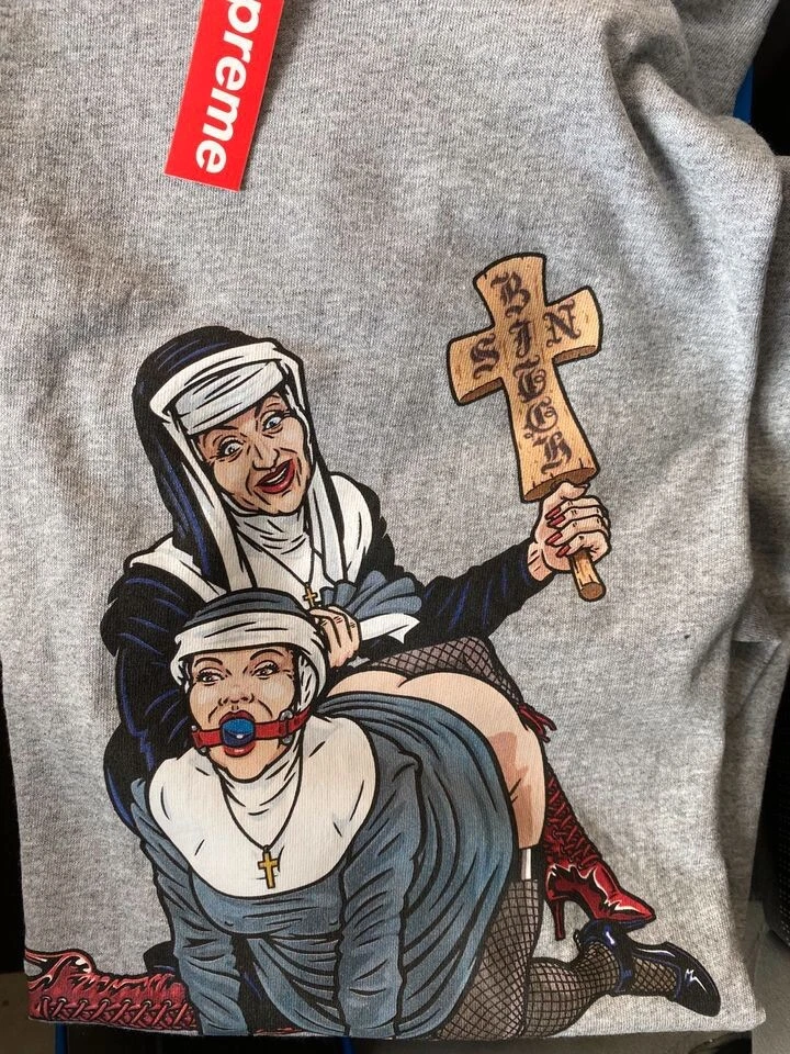 Supreme Nuns Tee Sz XL Heather Grey FW22 Sean Cliver Rare Sold Out New