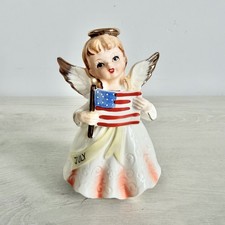 Vintage July Birthday Angel American Flag 195...