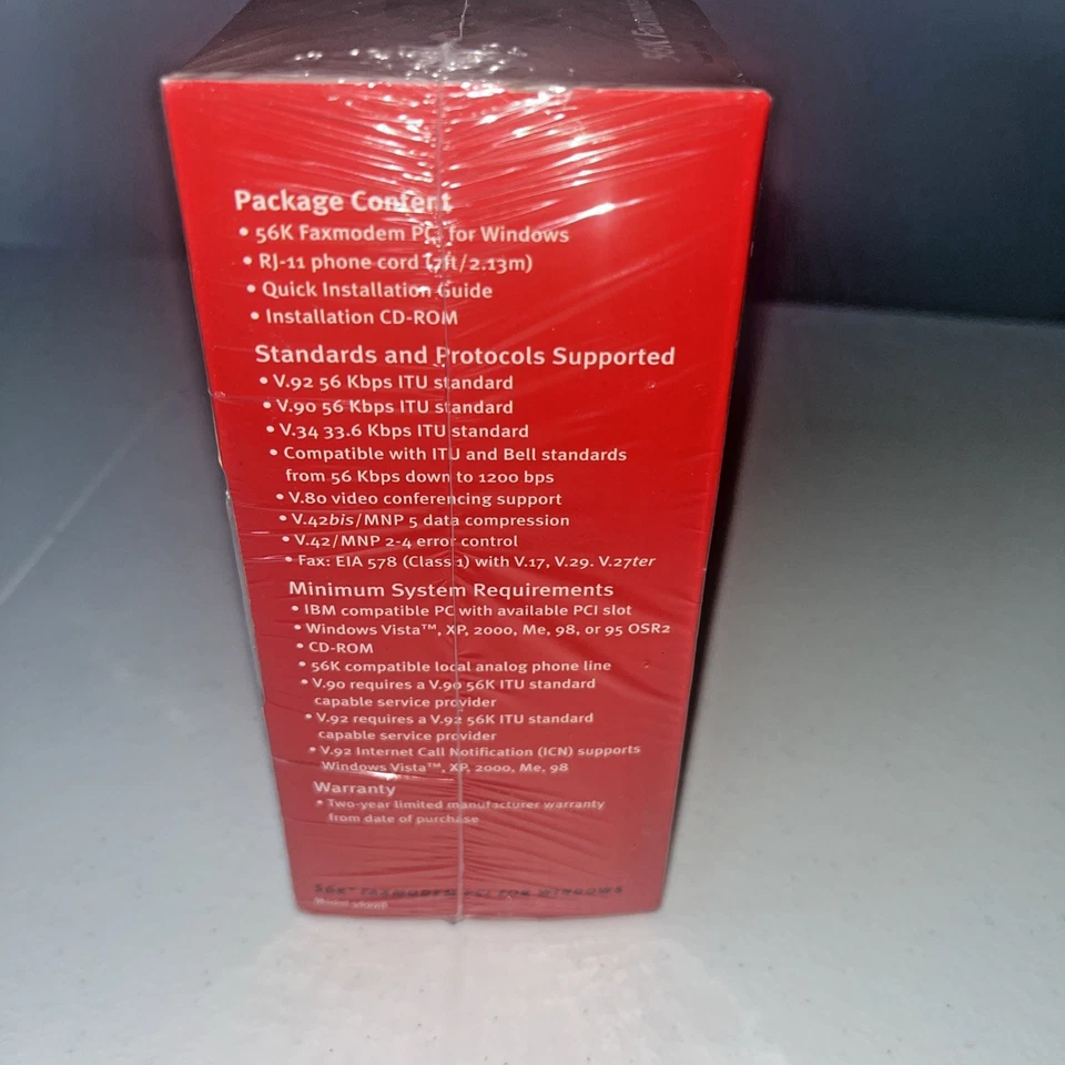 Factory Sealed US Robotics 56K Faxmodem V.92 PCI 5699B Windows Vintage Dial Up - Image 4 of 4