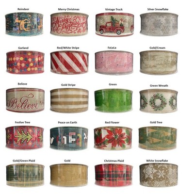 Member's Mark Premium Wired Edge Holiday Ribbon, 2.5'' Wide x 50 Yards