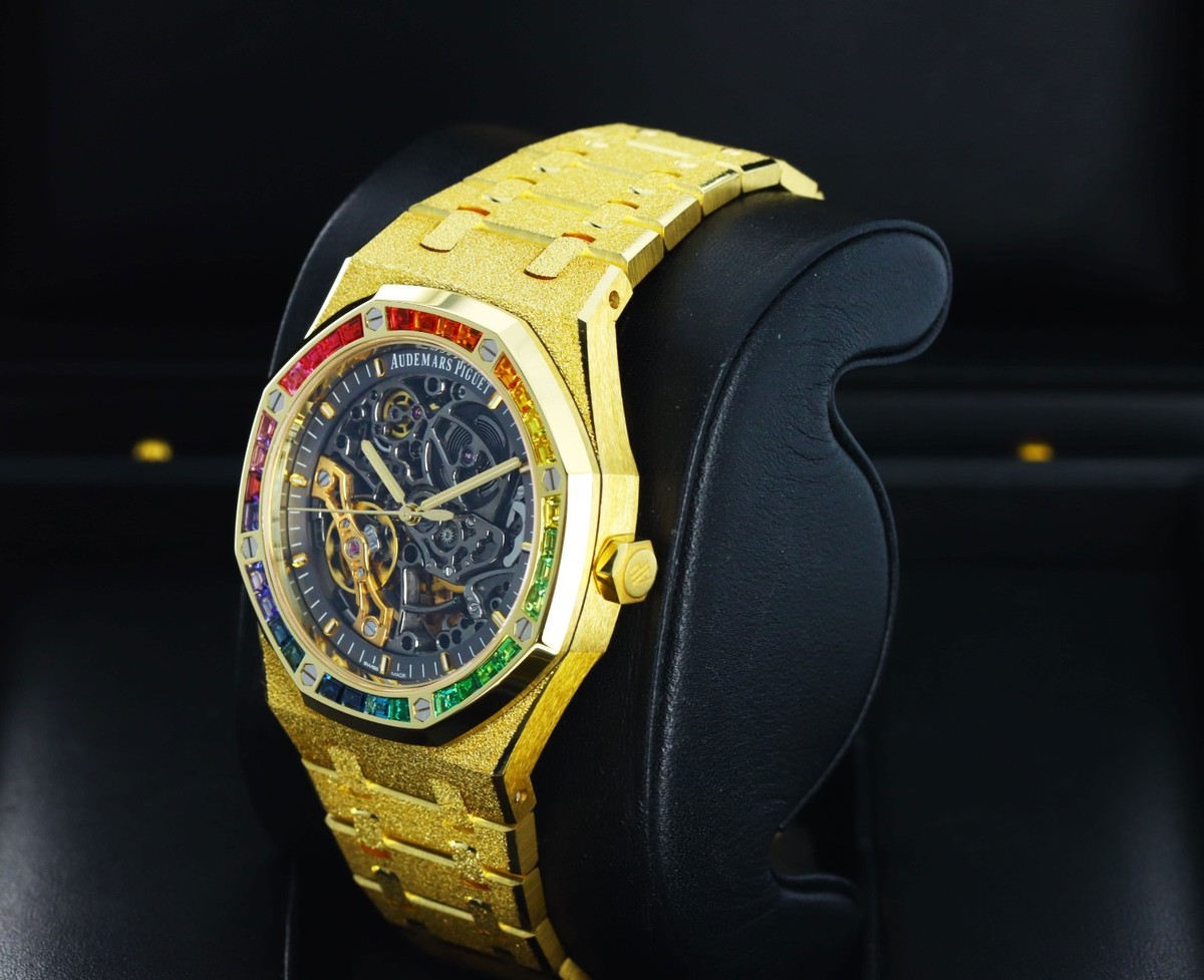 Ap Frosted Yellow Gold Rainbow Skeleton Frosted Ap Skeleton Sale