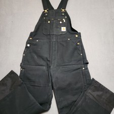 Carhartt New Bib Overall 40x32 Black Quilt Line Zip-To-Thigh R41-BLK Double Knee