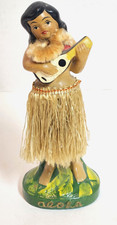 Vintage Hawaiian Hula Girl Nodder W Ukulele Fluffy Lei Dashboard Japan Vintage Hawaiian Hula Girl Nodder W Ukulele Fluffy Lei Dashboard Japan