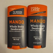 Whole Body Deodorant MT FUJI Smooth Solid 2.6 oz Aluminum free X2