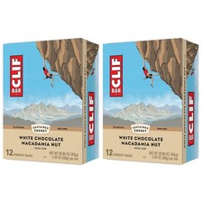 CLIF Bar White Chocolate Macadamia Nut Energy Bar 12 ct Lot of 2 Boxes - 24 Bars