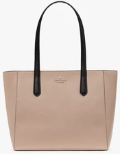 Kate Spade Staci Beige Saffiano Leather Tote Bag KL006 Purse NWT $359 Retail