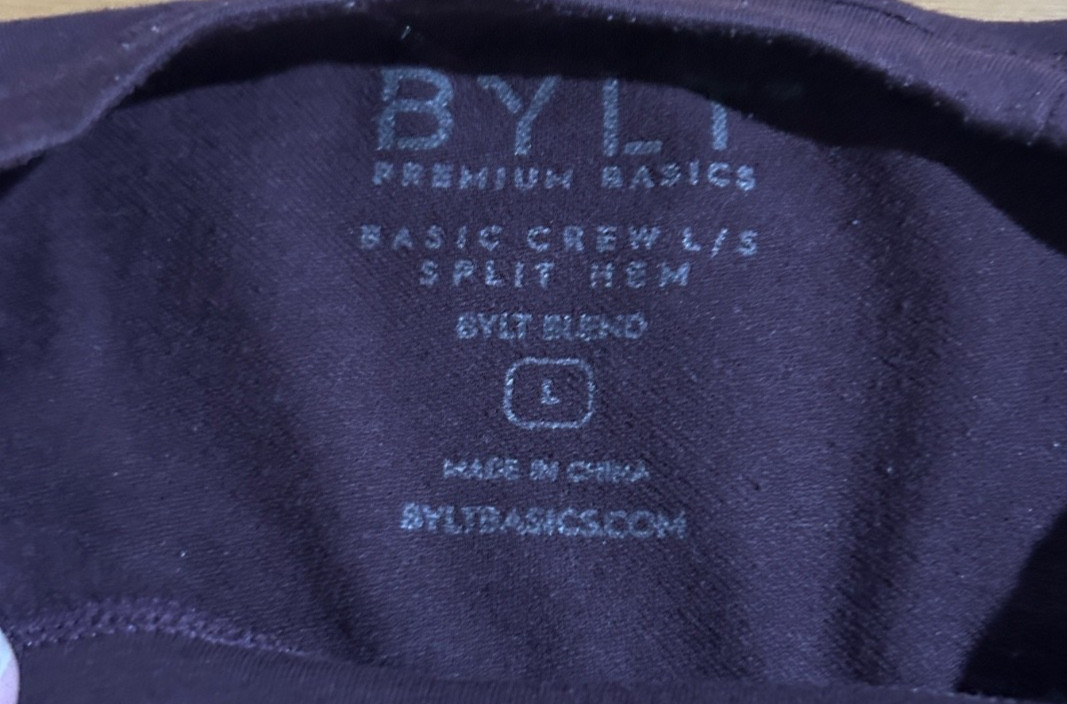 BYLT Basics Basic Crew Split Hem Long Sleeve Men'… - image 3