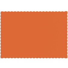 50 Pack Disposable Paper Placemats with Decorative Wavy Scalloped Edge for Party