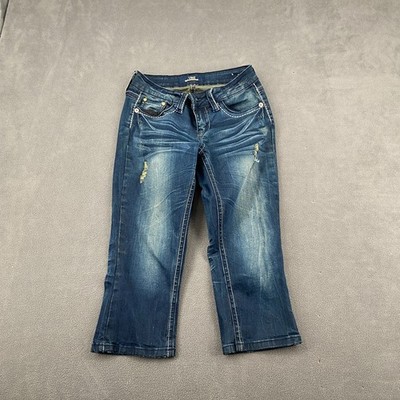 YMI Fit For Everybody Jeans Womens 3 Blue Denim Cotton Distressed Straight Leg