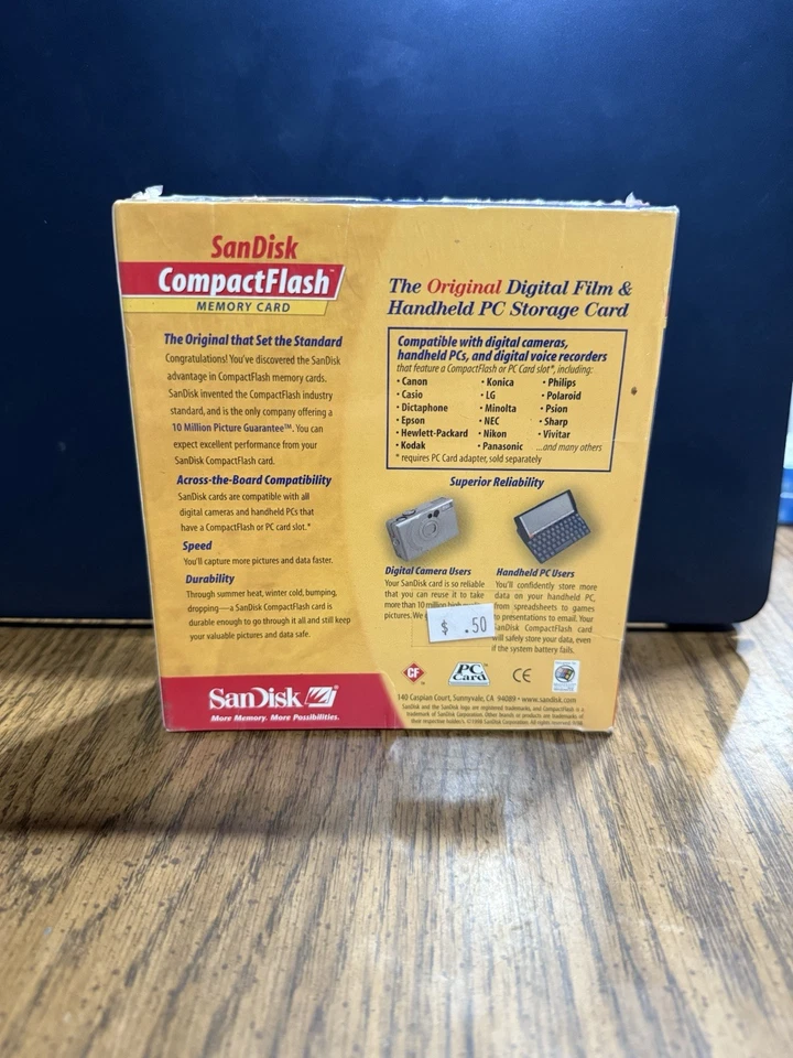 16MB SanDisk Compact Flash Card Memory Card SDCFB-16-455, Original Package - Image 2 of 2