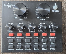 Live Sound card V8 Black V8 PC /Laptop /Mobile Devices via USB or 3.5mm Works