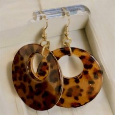 Vintage Tortoise Shell Celluloid Hoop Dangle Earrings