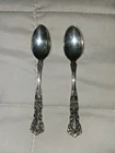 Lot Of 2 Solid STERLING Silver GORHAM Antique OLD Floral Coffee SPOONS