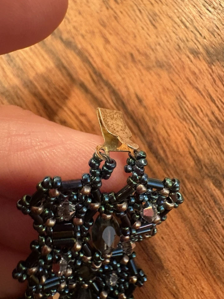 Pulsera Revival Speakeasy Años 30 Azul Negro Semilla Cuentas Tonos Joya Foto 3 de 4