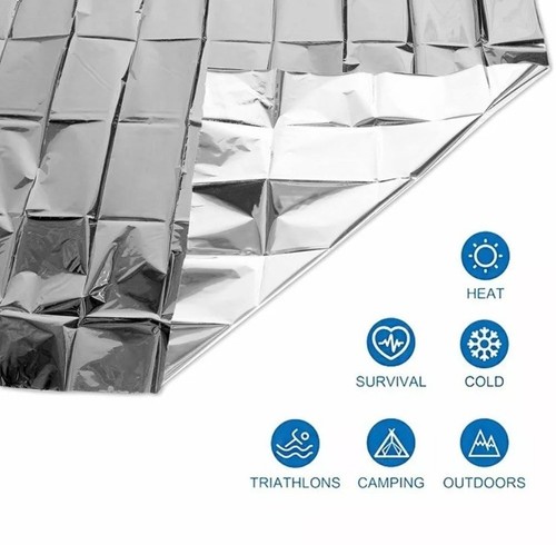 Macarrie 50 Pack Emergency Mylar Thermal Blankets, Individually Sealed 52"x 82" - Picture 2 of 9
