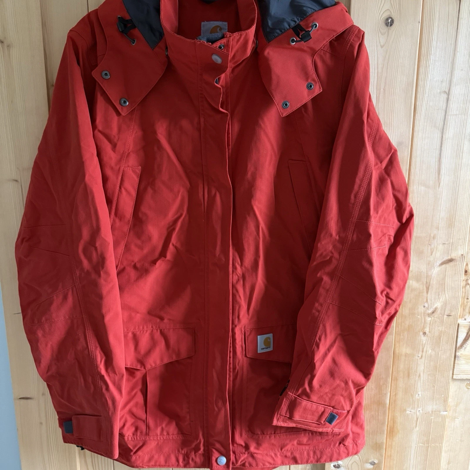 Rare 102382-R22 Carhartt Double Zipper Womens Storm Defender Jacket Sz Large Red